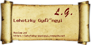 Lehotzky Gyöngyi névjegykártya